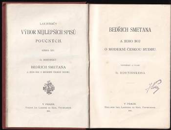 Otakar Hostinský: Bedřich Smetana a jeho boj o moderní českou hudbu