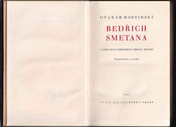 Otakar Hostinský: Bedřich Smetana a jeho boj o moderní českou hudbu