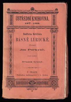 Friedrich Schiller: Bedřicha Schillera Básně lyrické
