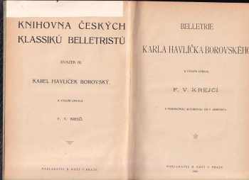 Karel Havlíček Borovský: Beletrie Karla Havlíčka Borovského