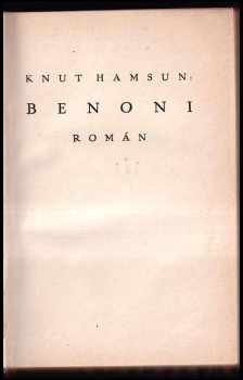 Knut Hamsun: Benoni : Román