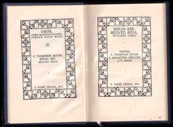Ernest Thompson Seton: Beran Rek : Medvěd Šeda : životopisy zvířat TOP STAV