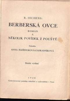 Robert Smythe Hichens: Berberská ovce