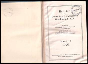 R. Rieke: Berichte der Deutschen Keramischen Gesellschaft E.V., Band 10