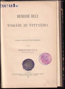 Tomáš Štítný ze Štítného: Besední řeči Tomáše ze Štítného