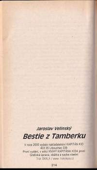 Jaroslav Velinský: Bestie z Tamberku