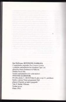 Ian McEwan: Betonová zahrada