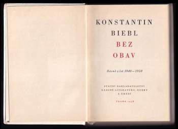 Konstantin Biebl: Bez obav