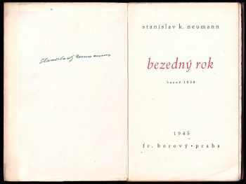 Stanislav Kostka Neumann: Bezedný rok