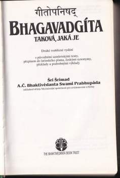 A. Č. Bhaktivédanta Swami Prabhupáda: Bhagavadgíta taková, jaká je
