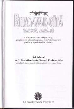 A. Č. Bhaktivédanta Swami Prabhupáda: Bhagavadgíta - taková, jaká je