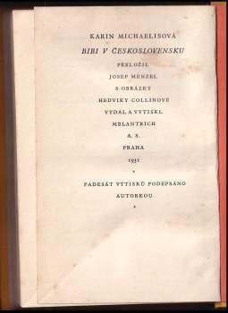 Karin Michaëlis: Bibi v Československu