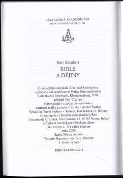 Kurt Schubert: Bible a dějiny
