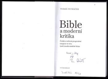 Tomáš Petráček: Bible a moderní kritika