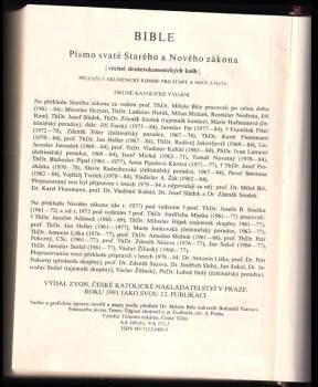 Bohumil Vančura: Bible