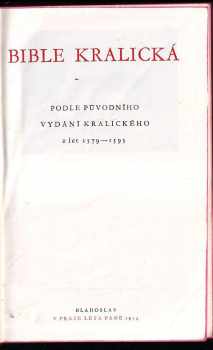 Bible kralická