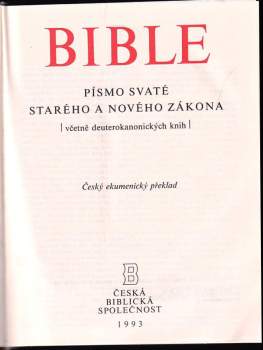 Bible. Písmo svaté Starého a Nového zákona (včetně deuterokanonických knih)