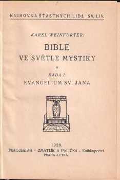 Karel Weinfurter: Bible ve světle mystiky