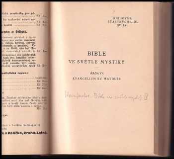 Karel Weinfurter: Bible ve světle mystiky