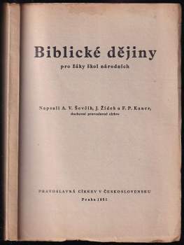 Biblické dějiny pro žáky škol národních
