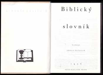 Adolf Novotný: Biblický slovník
