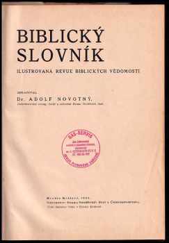 Adolf Novotný: Biblický slovník