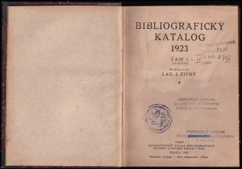 J. Lad Živný: Bibliografický katalog 1923