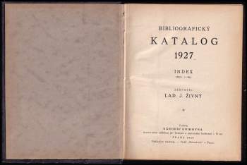 Ladislav Jan Živný: Bibliografický katalog