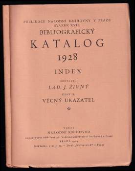 Bibliografický katalog 1928 - Index - Věčný ukazatel