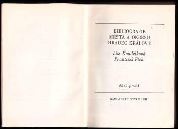František Vích: Bibliografie města a okresu Hradec Králové