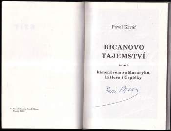 Pavel Kovář: Bicanovo tajemství, aneb, Kanonýrem za Masaryka, Hitlera i Čepičky