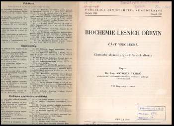 Antonín Němec: Biochemie lesních dřevin