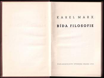 Karl Marx: Bída filosofie