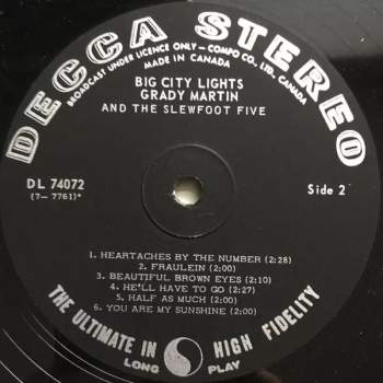 Grady Martin And The Slew Foot Five: Big City Lights