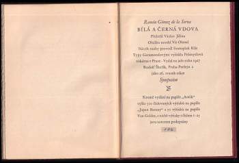 Ramón Gómez de la Serna: Bílá a černá vdova