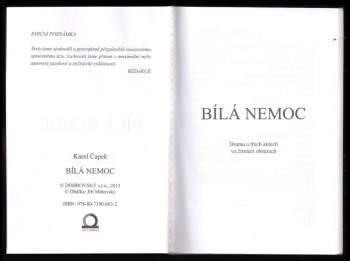Karel Čapek: Bílá nemoc