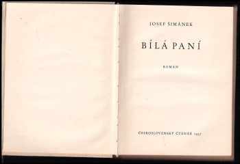 Josef Šimánek: Bílá paní