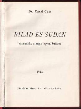 Karel Gam: Bilad es Sudan