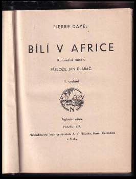 Pierre Daye: Bílí v Africe