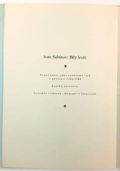 Ivan Sabinov: Bílý květ