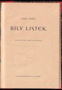 Karel Mašek: Bílý lístek