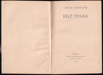 Jack London: Bílý tesák