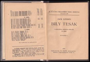 Jack London: Bílý Tesák