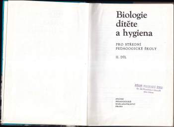 František Janda: Biologie dítěte a hygiena pro střední pedagogické školy