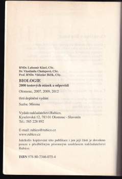 Vlastimila Chalupová-Karlovská: Biologie