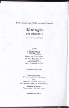 Jan Jelínek: Biologie pro gymnázia