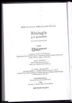 Jan Jelínek: Biologie pro gymnázia