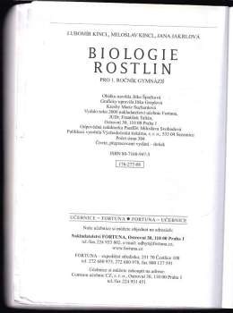 Lubomír Kincl: Biologie rostlin