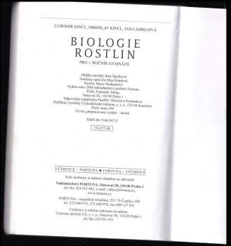 Lubomír Kincl: Biologie rostlin