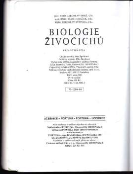 Ivan Horáček: Biologie živočichů pro gymnázia